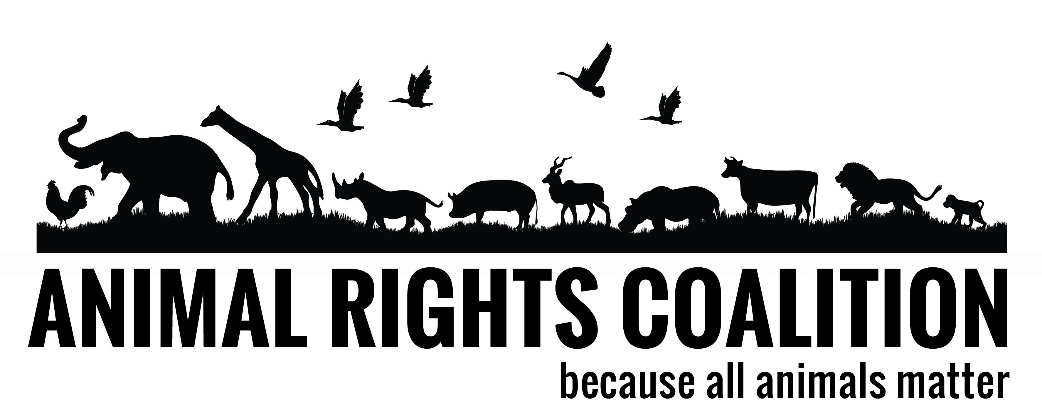 black and white animal rights coalition logo